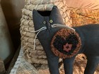 Primitive folk Art handmade wool Rug Hooking  fall Cat hooked Heart finished new