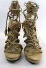 Skintone 5 5 stiletto High Heel Open Toe Lace Up  1 5 platf Shoes Women Size 10