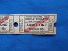 Vintage Circle Theatre 85 Cent Tickets  strip Of 4  Drive-in Movie cinema - La
