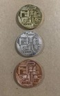 Bitcoin 1 Oz Collector Plated Novelty Coins 9 Total 3 Ea Gold  Silver  Rose Gold
