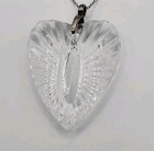 Vtg Waterford Crystal Heart Pendant 19  Sterling Silver Chain In Original Box