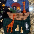Vintage 1998 Handmade Noahs Ark Patchwork Vest Kids Animal Applique Religious