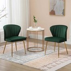 Dining Chairs  Velvet Accent Chair set Of 2  Upholstered Side Chair green