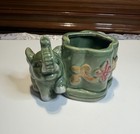 Vintage Ceramic Lucky Elephant Planter Trunk Up