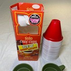 Vintage Solo Cozy Cups Set W Holders Red Plastic Cups Boxed 1970s Tv Offer