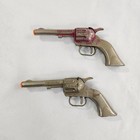 2x Vintage Replica Cap Gun Hubley Pal Made In U s a  Silver Toy Revolver Pair