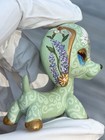 Littlest Pet Shop Lps Dog Daschund Custom Hand Painted Ooak Green Flowers Dog