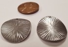 12 Vintage Steel Deco Textured Oval 25x20mm Silver Stamping Finding Pendants N66