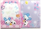 Q-lia Dream Candy Twins Mini Memo Pad 70 Animal Rabbit Squirrel Made In Japan