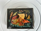 Vintage Russian Lacquer Box Featuring Miniature Painting From The Tale Of Samoa