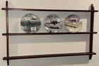 Wood Wall Hanging  Plate Display Rack  3 Row Tall Plate Rack  Holds 12 Plates