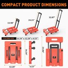 Folding Hand Truck Foldable Moving Dolly Cart With Wheels 500lbs Heavy Duty L   