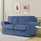 1 2 3 Seater Sofa Velvet Stretch Sofa Slipcover W  Cushion   Backrest Cover
