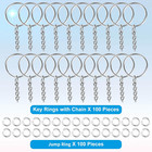 50pcs Keychains With Chain And 50 Pcs Jump Rings  Keychain Rings Kit Findings Bu