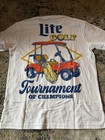 Miller Lite Golf Tournament Of Champions White Graphic Tee Men   s L Regular Fit