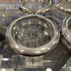 Vintage Mid-century Leonard Silverplate Crystal Coasters Set Of 4 Italy Art Deco