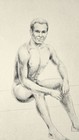 Vintage Original Nude Drawing Male Nude Sketch Graphite Pencil
