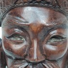 Vintage Asian Chinese Mongolian Wood Emperor Deity Face D  cor     Rare Hand   carved