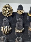 Lot Of 18 Vintage To Now Fashion Rings Rhinestones Stretch Adjustible  2