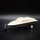 Speedboat W  Cover On Trailer 1 64 Scale Collectible Diorama Diecast Model Boat