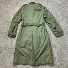 Vintage 1950s Us Army Og-107 Trench Coat Military Med Long 1953 Korean War Era