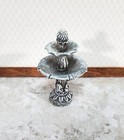 Dollhouse Garden Fountain Bird Bath Fairy Garden 1 12 Scale Miniature Aged Gray