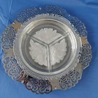 Vintage Cromwell Silver Chromium Serving Relish Plate With Divided 3 Sections