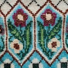 Antique 1920   s Floral Glass Micro Beaded Lined Purse Silver Frame Germany Deco