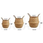 Woven Seagrass Belly Basket For Storage  Plant Pot  Laundry  Picnic And Groce   