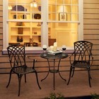 3 Piece Outdoor Bistro Set   Patio Aluminum Table And Chairs Set Backyard Garden