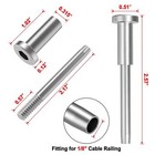 Invisible Cable Railing Kit T316 1 8  Receiver And Swage Stud End Cable 50 Pack