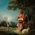  Cowherd Playing The Bagpipes 1754   Vintage    Canvas Wall Art Picture Print