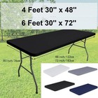 Elastic Rectangle Tablecloth Edged Fitted Table Top Cover For Wedding Picnic Us