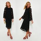 Tuckernuck New Noir Eyelet Hutton Long Sleeve Cotton Formal Midi Dress Size Xl