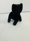 Vintage Plush Black Velvet Cat Plush Pin Cushion