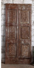 Antique Floral Carved Double Sliding Doors Rustic Farmhouse Barndoor 80x35