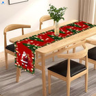 Christmas Table Runner  Santa Claus Decorations Linen Red 