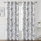 H versailtex Blackout Curtains 84 Inch Length 2 Panels Set Floral Print Curtain