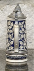 Vintage Lidded Beer Stein Western German Hand Painted -- Comforting Story