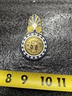 Vintage Chi Omega Sorority Medallion Pendant - Owl   Peacock Enamel Greek Key