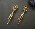 Lacquered Polished Girl Design Door Grab Pull Brass Woman Door Handle Pair Rd065