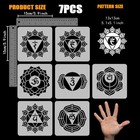 1set 7pcs Chakra Pet Hollow Out Drawing Painting Stencils For Scrapbook Photo