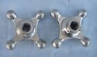 Antique Crane Hot   Cold Faucet Handles Nickel Plated Brass Porcelain Button