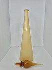 Vintage Mcm Empoli Butterscotch Cased Glass 25    Genie Bottle Decanter W stopper