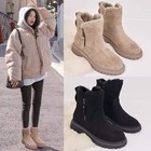 New Style Round Toe Warm Plush Fur Boots Woman Winter Fashion Solid Color Side Z