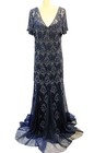 Nwt Adriana Papell Blue Beaded Formal Gown dress Sz 16 Mother Of The Bride groom