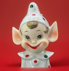 Vintage 1950   s Polka Dot Pixie Elf Christmas Figurine 5    Ceramic Japan Mcm Htf