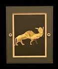 Stunning 24k Gold Persepolis Achaemenid Relief Lion   Bull Mid East Asia Islam