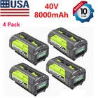 For Ryobi 40v 8 Ah Lithium-ion High Capacity Battery Op40404 Op4050a Op4015 Lots
