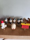 Cake Toppers Humpty Dumpty Wood Pick Lot 18 Complete Set Handpainted Vintage 50s
